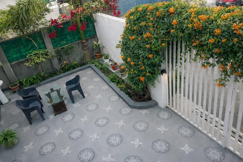 Patio, Facade/entrance, Spring, Day, View (from property/room), Balcony/Terrace, Internal: Not applicable to any particular room