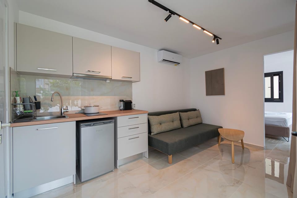 Kitchen or kitchenette, Living room, Seating area