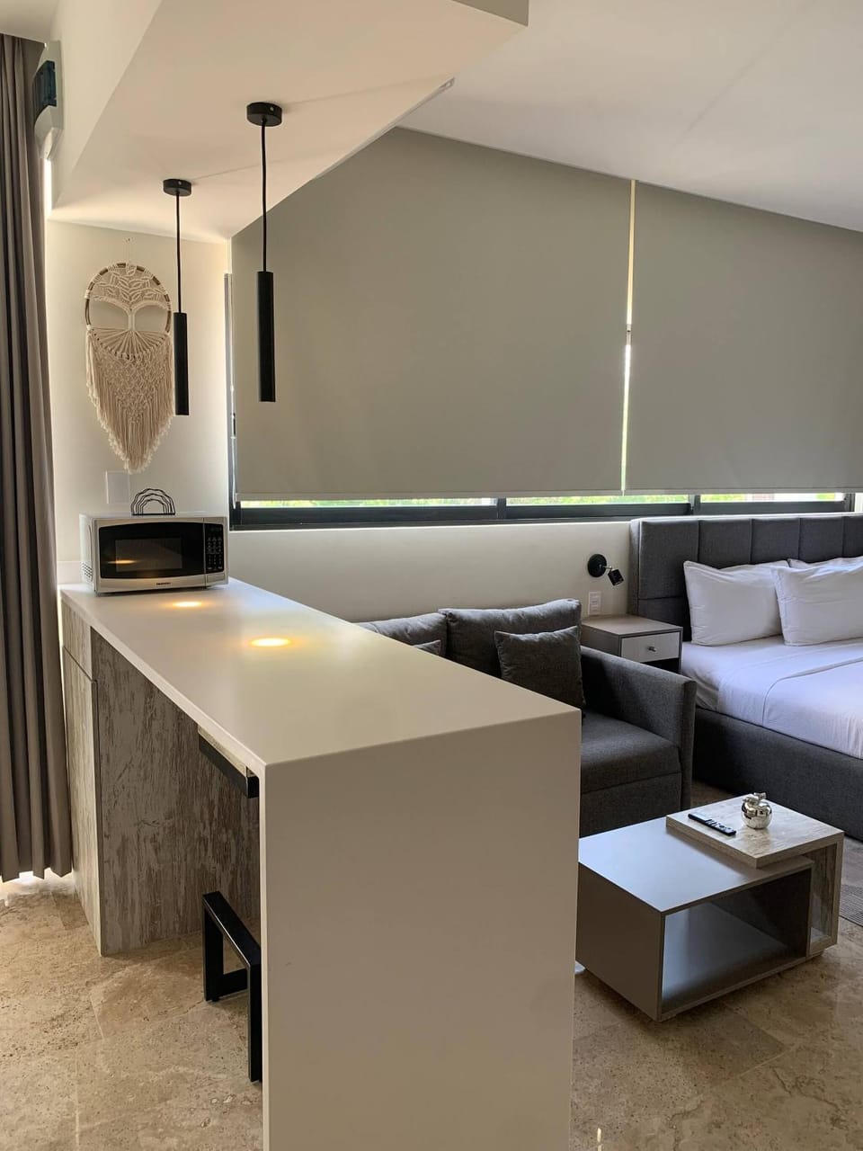 Living room, microwave, oven