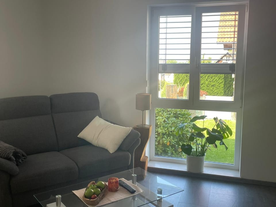 Living room, Seating area, Garden view