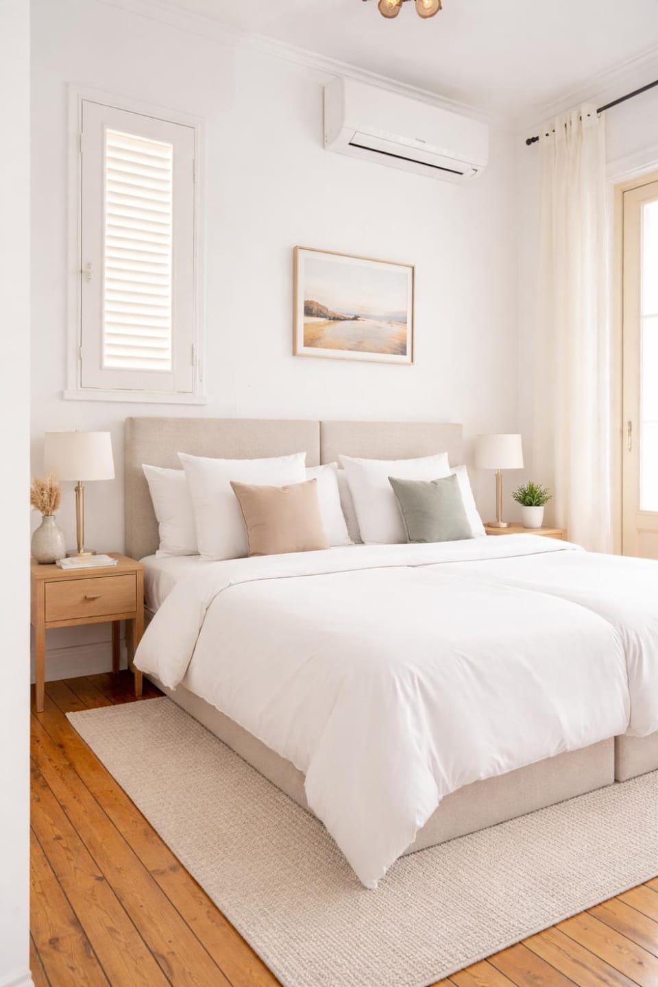 Bed, Photo of the whole room, Bedroom, air conditioner