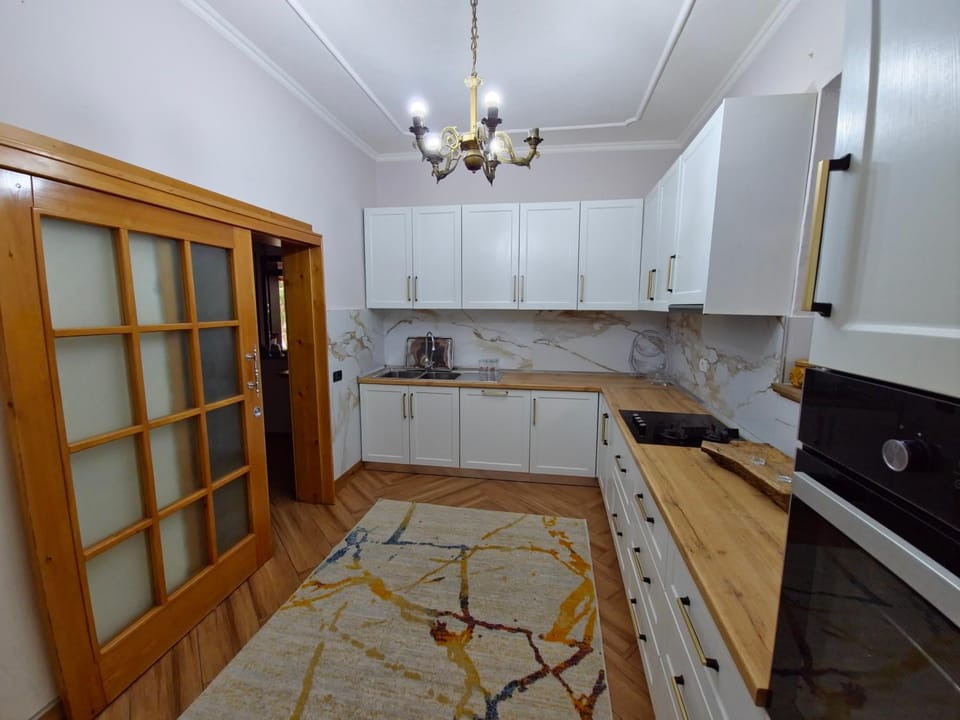 Kitchen or kitchenette, dishwasher, stove