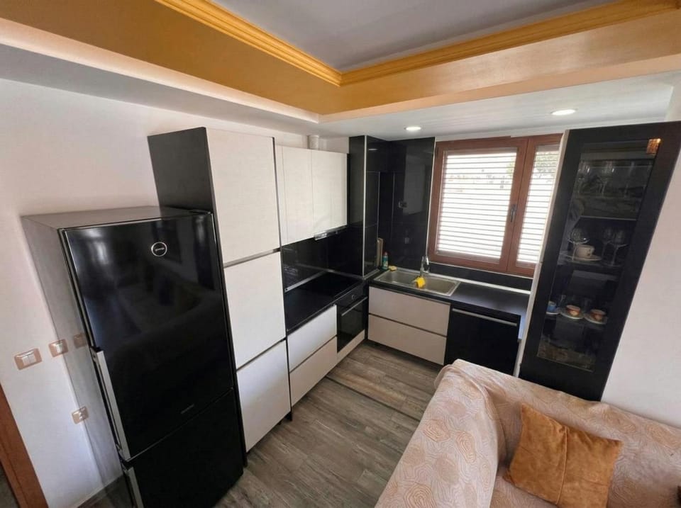 Kitchen or kitchenette, minibar, oven, stove