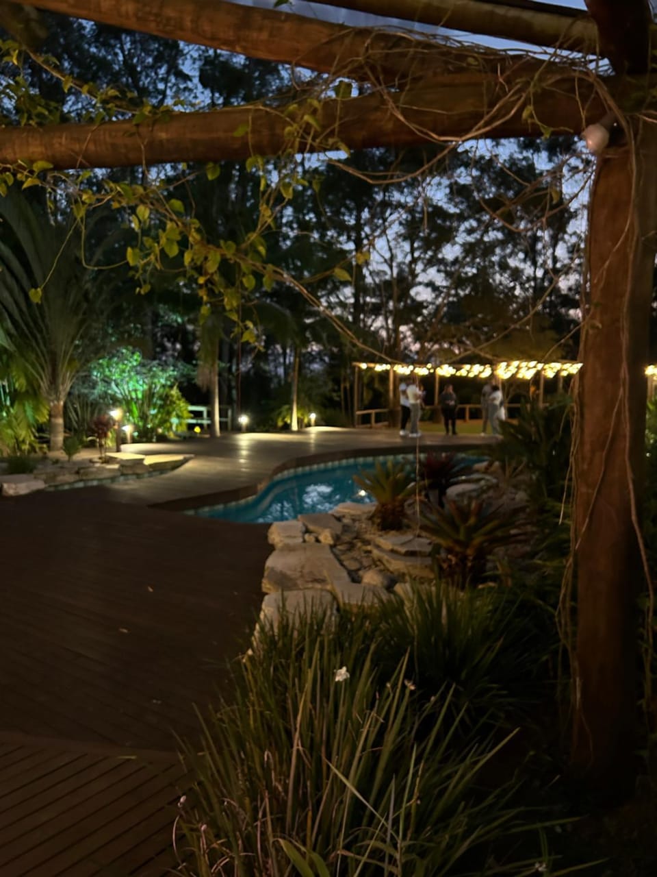 Night, Natural landscape, Pool view