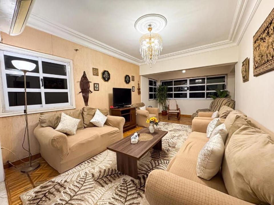 Family 2BR Apt Smart TVs & Balcony Nasr City Apartment in Cairo Governorate