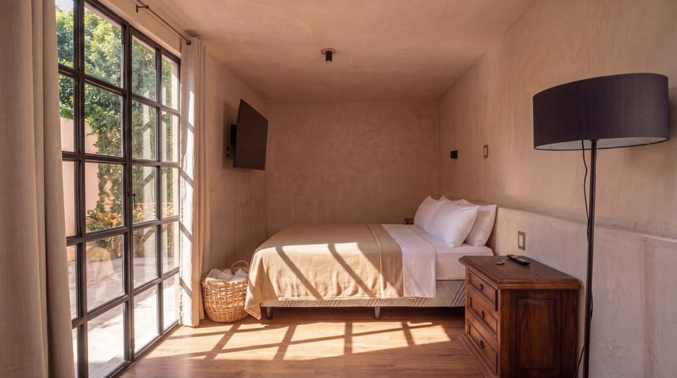 Photo of the whole room, Garden view