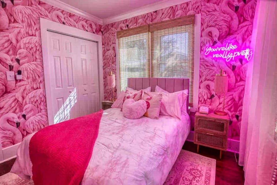 Whimsical decor-pergola swings-moonlit hot tub-FUN House in Bradenton