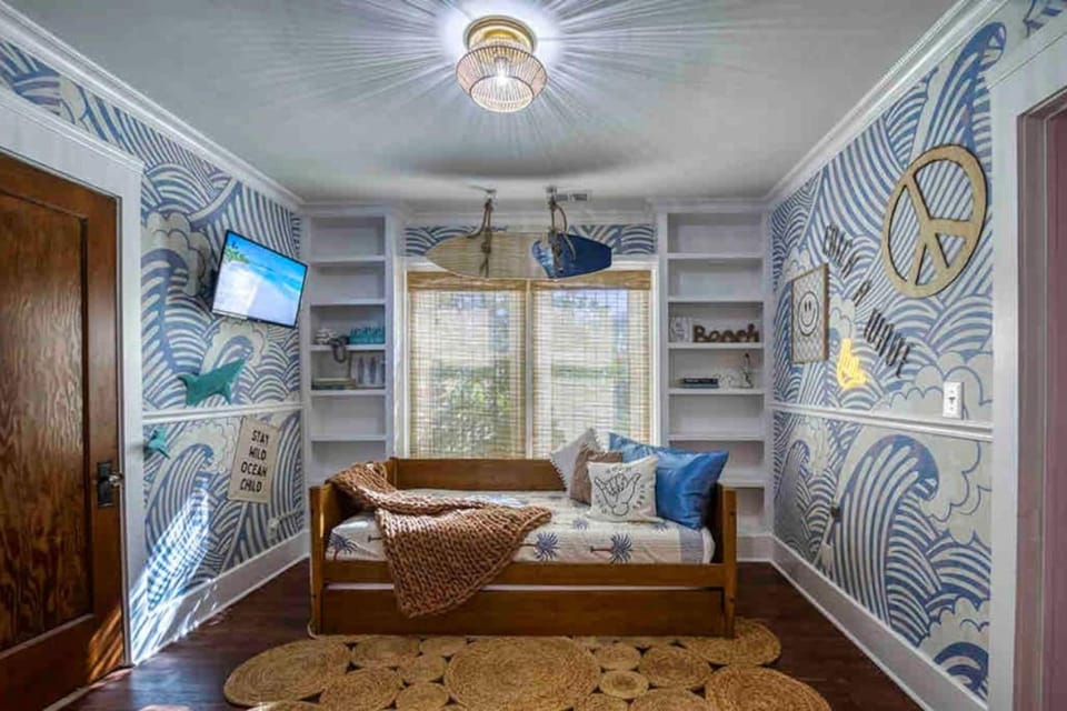 Whimsical decor-pergola swings-moonlit hot tub-FUN House in Bradenton