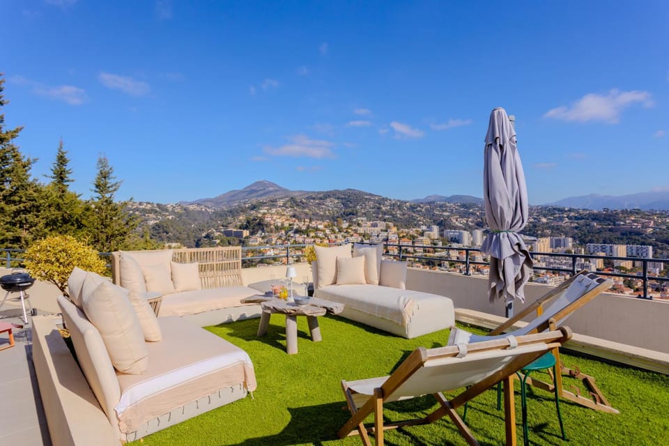 Patio, Spring, Day, Natural landscape, Mountain view, Sea view, Sea view, sunbed