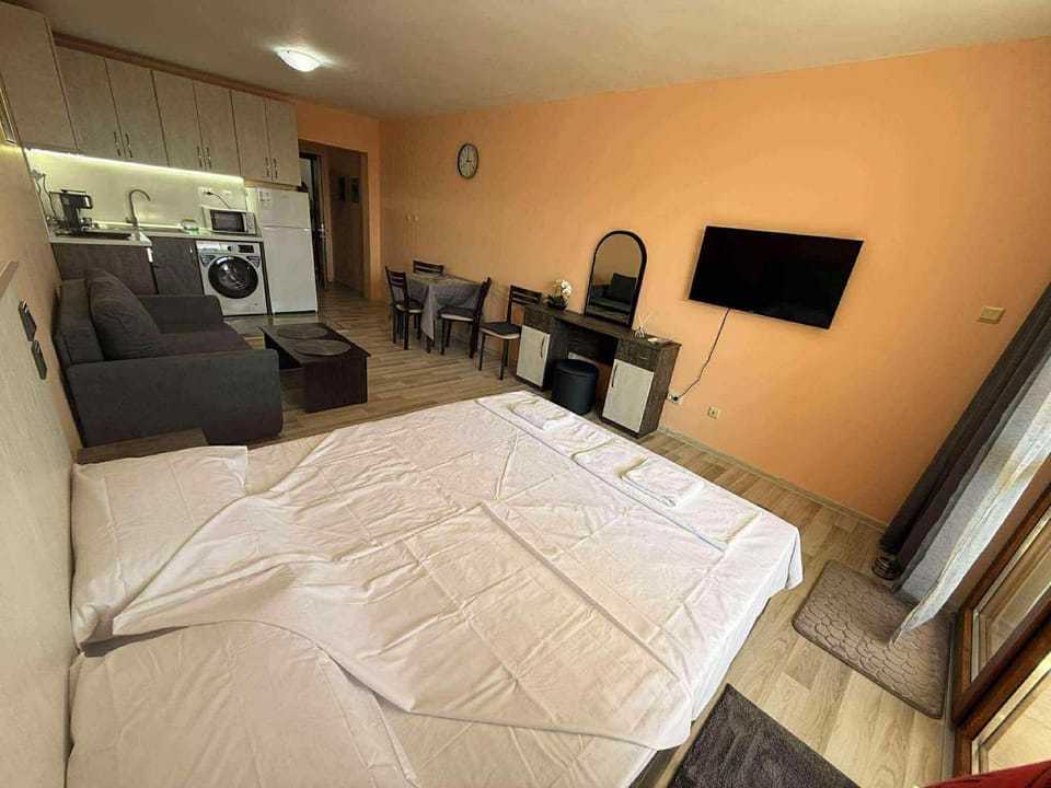 Communal lounge/ TV room, Bed, TV and multimedia, Kitchen or kitchenette, Photo of the whole room
