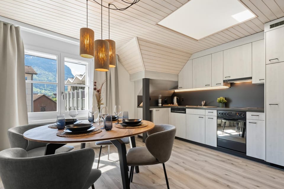 Kitchen or kitchenette, Dining area, oven, stove