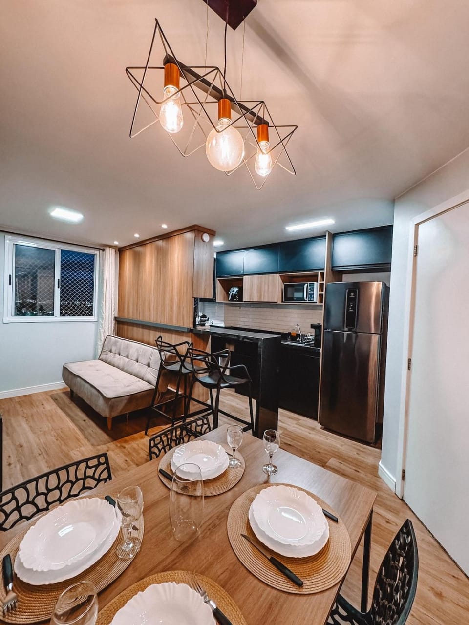 Kitchen or kitchenette, Living room, Dining area