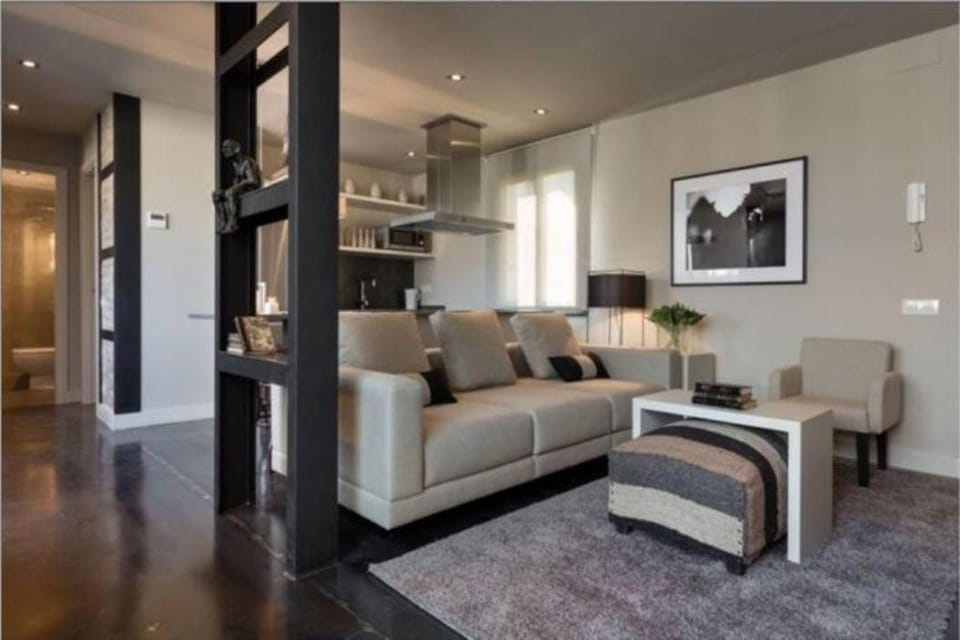 Kitchen or kitchenette, Living room, Seating area