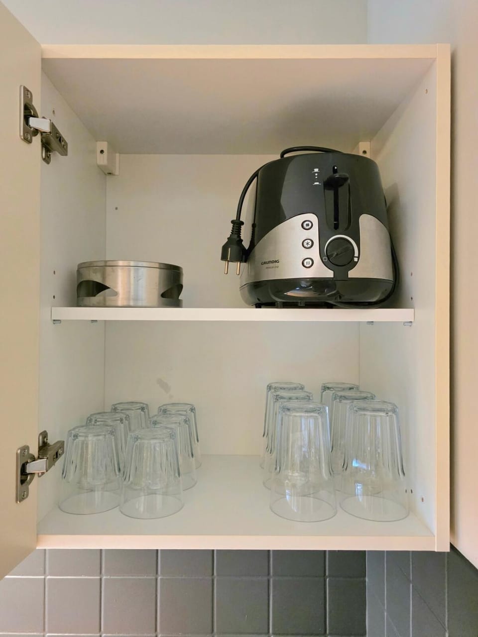 Kitchen or kitchenette, toaster
