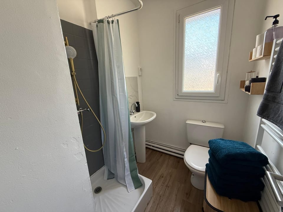Shower, Toilet, towels