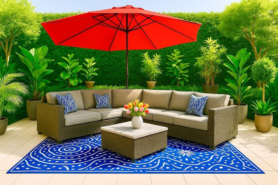 Property building, Patio, Day, Balcony/Terrace, Living room, Seating area, Garden view, Mountain view