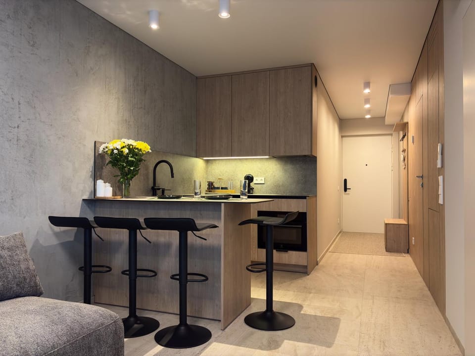Kitchen or kitchenette, minibar