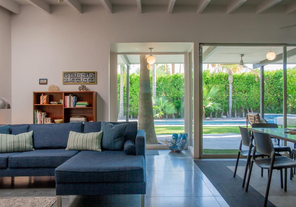 Living room, Seating area, Garden view