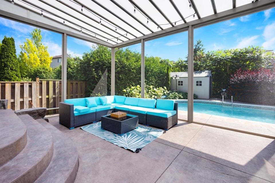 Patio, Natural landscape, Pool view, Swimming pool