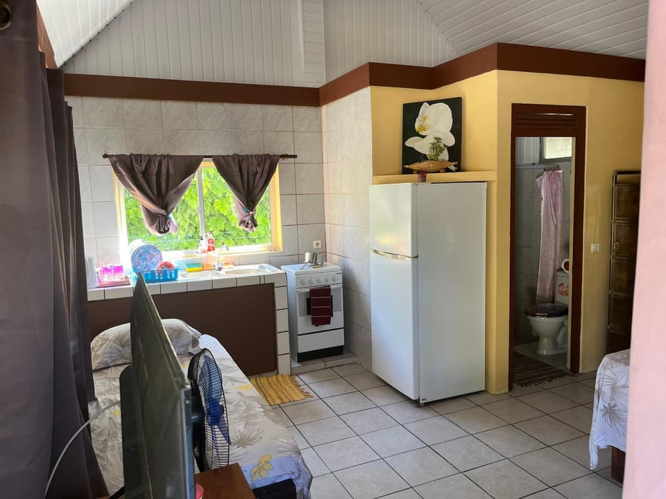 Kitchen or kitchenette, oven
