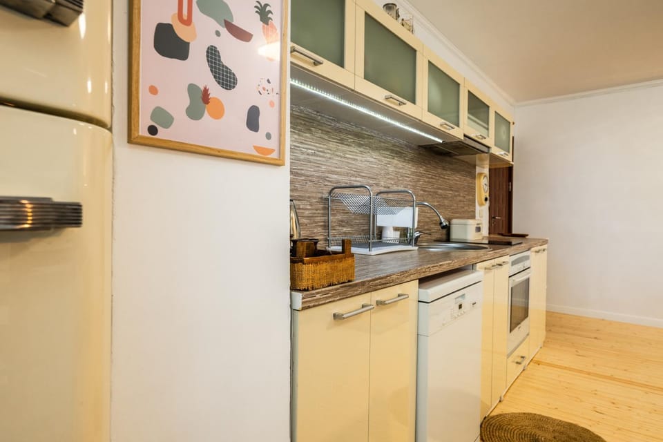 Kitchen or kitchenette, dishwasher, oven, stove