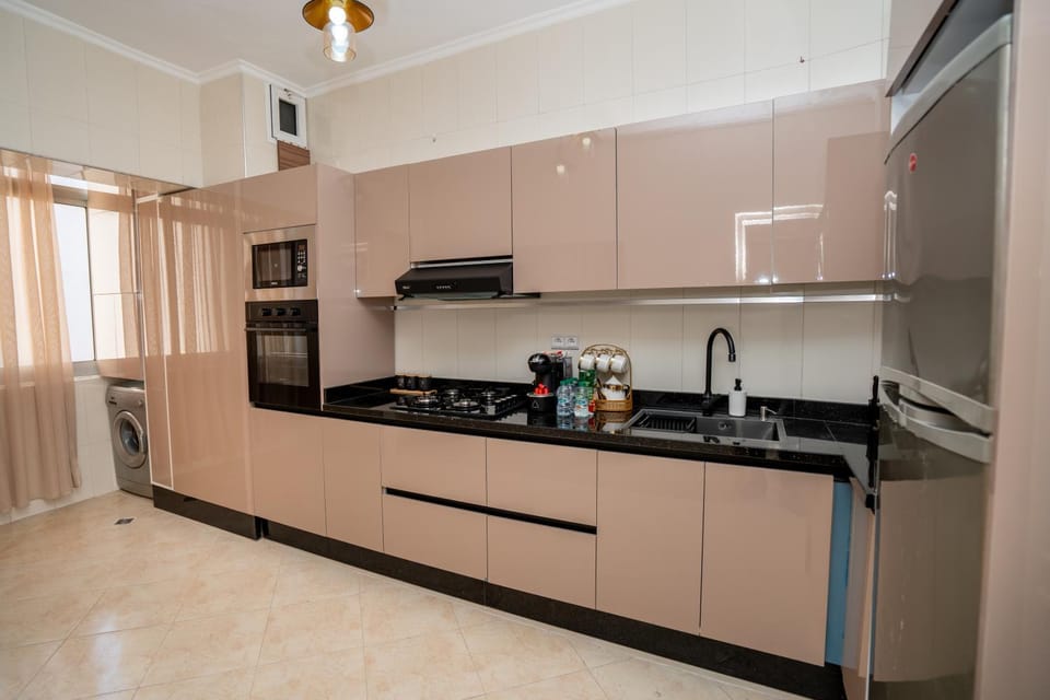 Kitchen or kitchenette, oven, stove