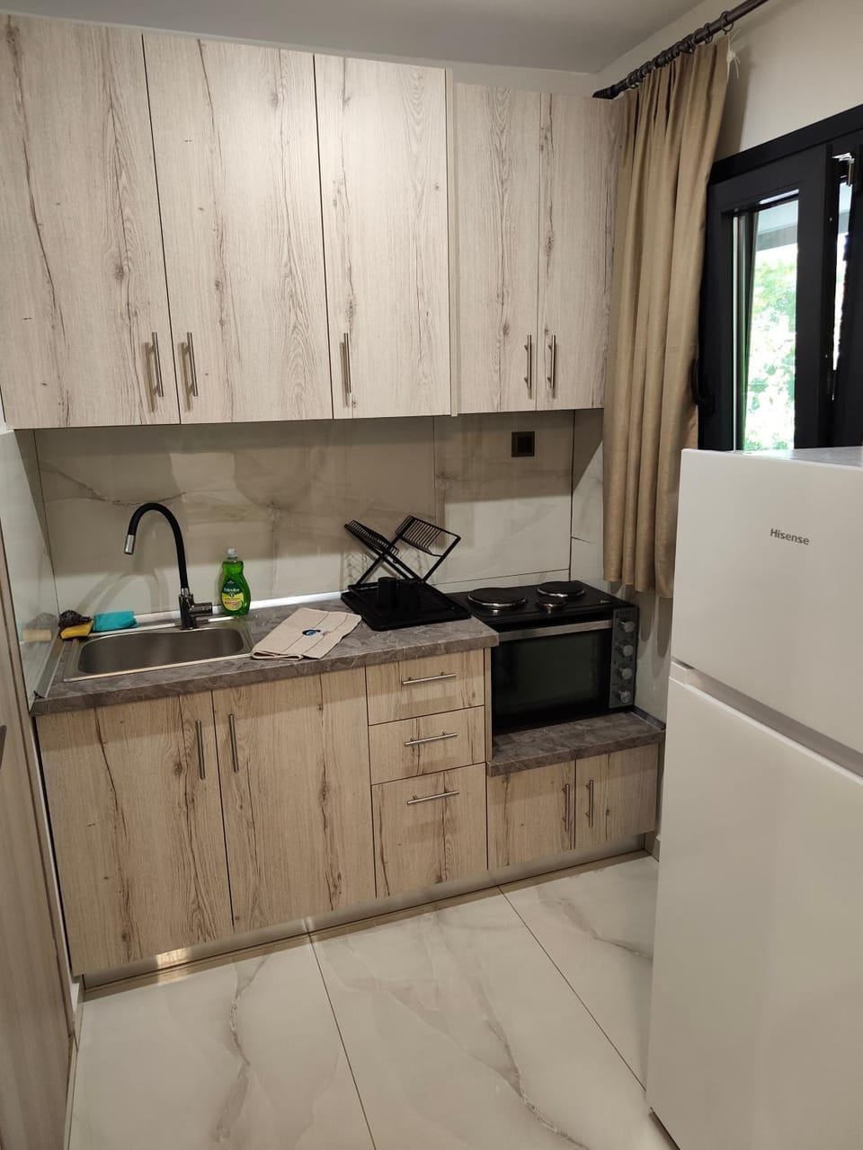 Kitchen or kitchenette, oven, stove