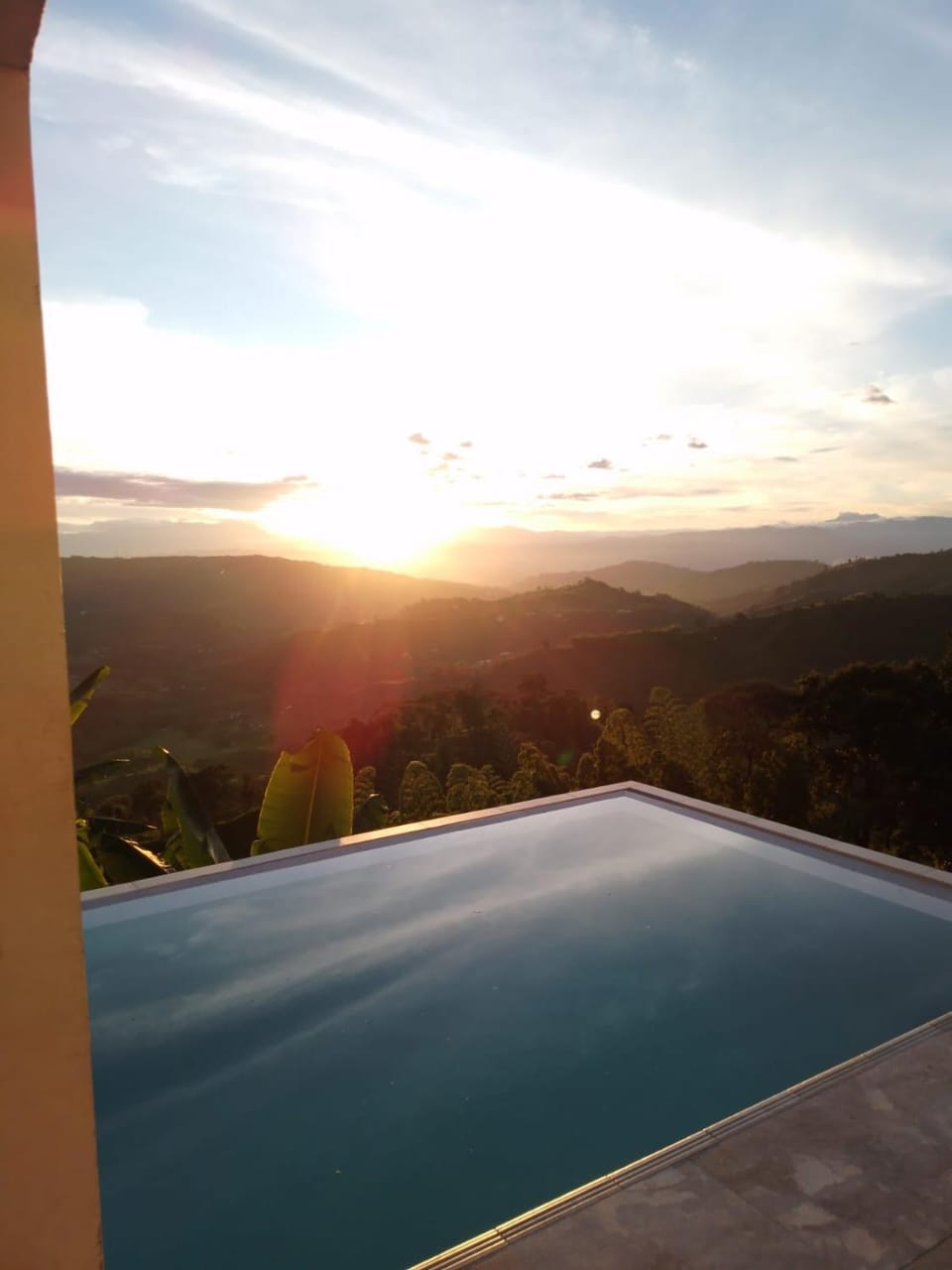 Natural landscape, Mountain view, Swimming pool, Sunset