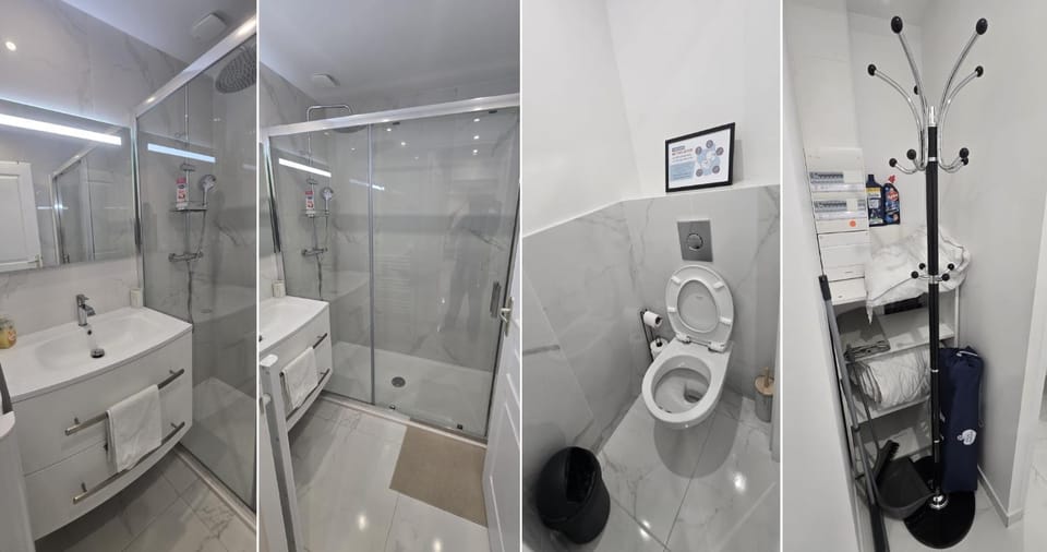 Shower, Toilet, Bathroom, bidet, towels