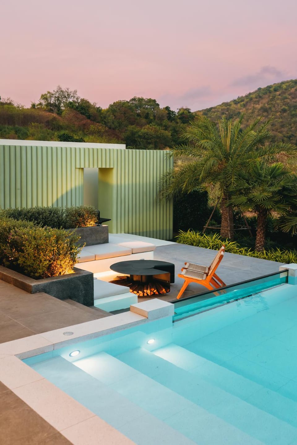 Natural landscape, Swimming pool, sunbed
