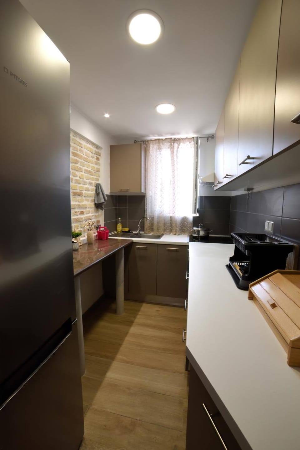 Kitchen or kitchenette, oven, stove, toaster