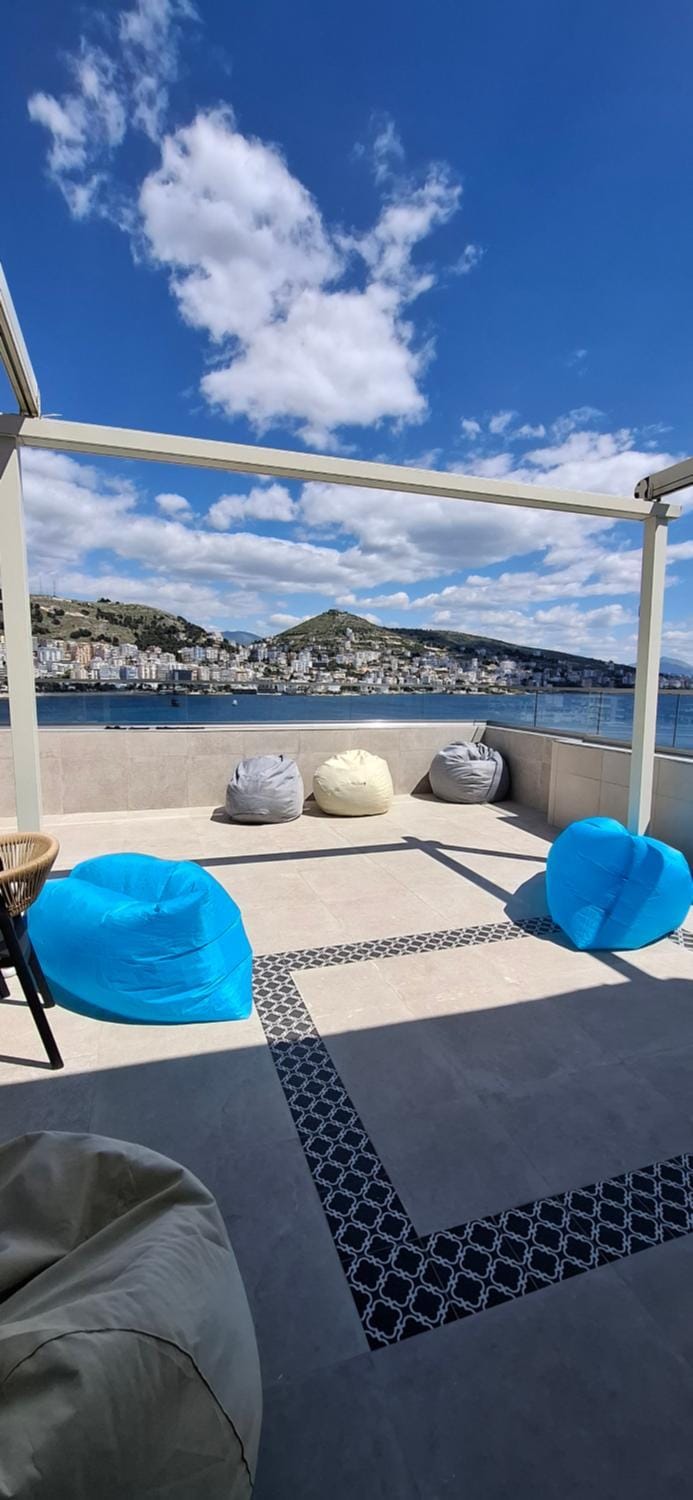 Patio, Day, Natural landscape, View (from property/room), Balcony/Terrace, Seating area, Sea view