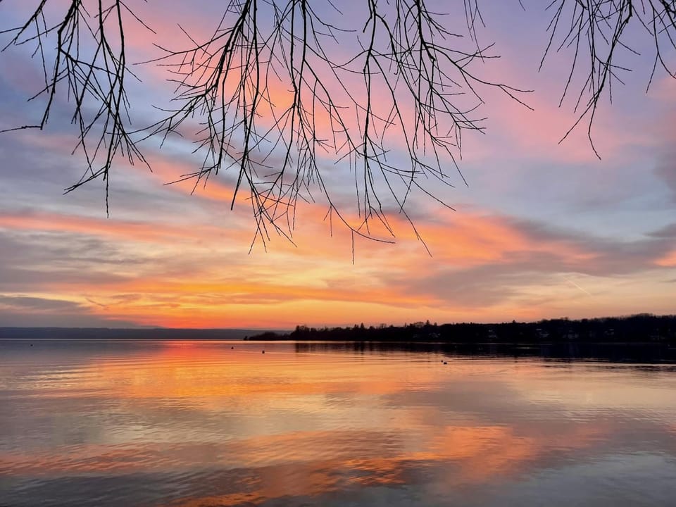 Natural landscape, Lake view, Sunset