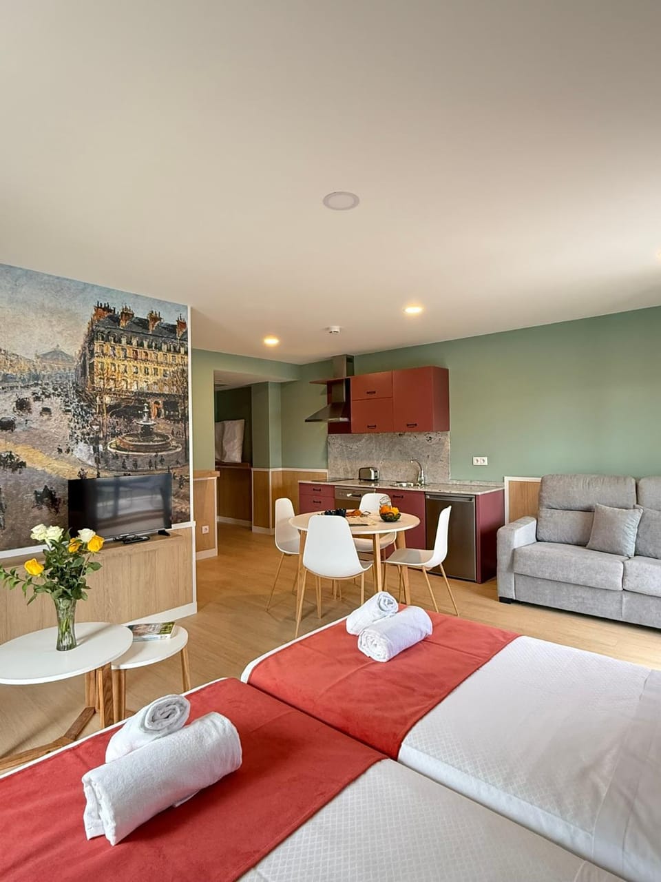 Bed, Kitchen or kitchenette