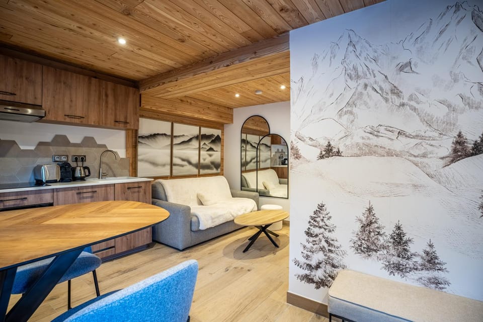 Living room, kitchen