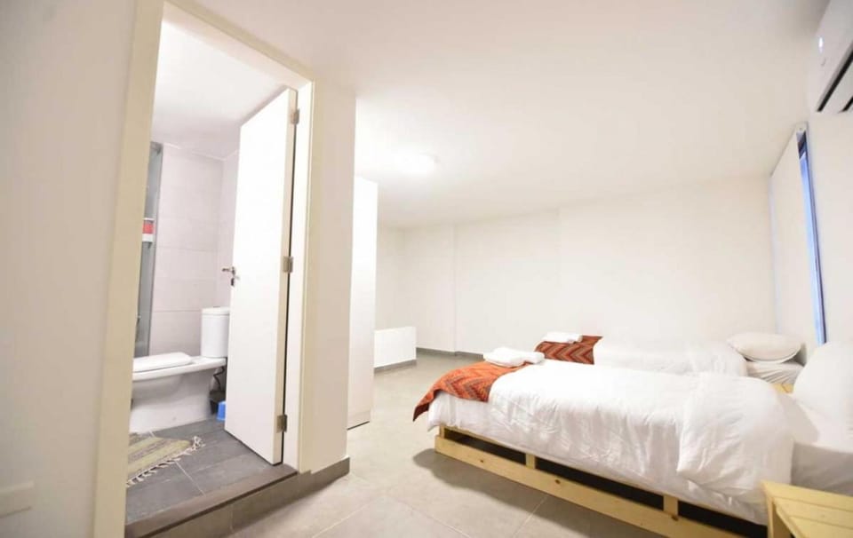 Toilet, Bed, Bathroom, Photo of the whole room, Bedroom