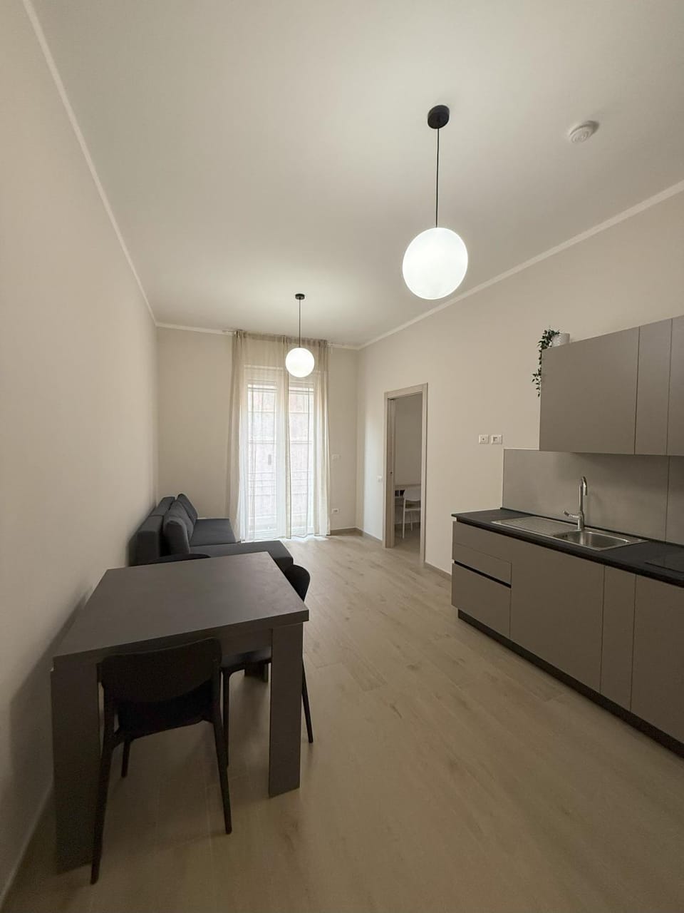 Kitchen or kitchenette, Living room, Dining area, stove