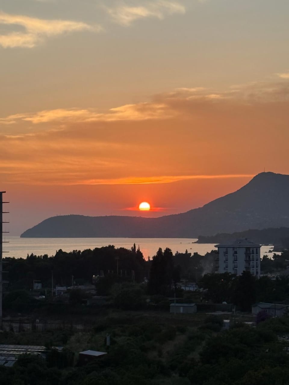 Natural landscape, Mountain view, Sea view, Sunset