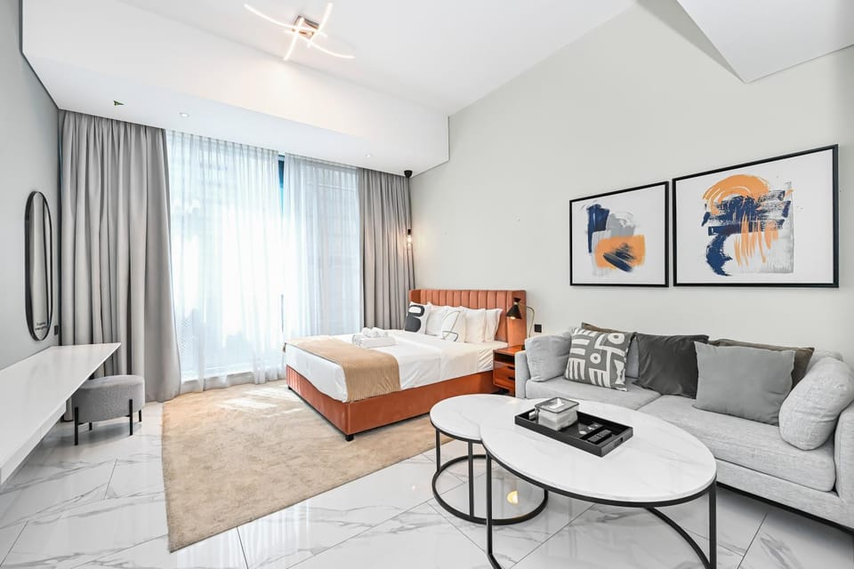 Bed, Living room, Photo of the whole room, Seating area, Bedroom