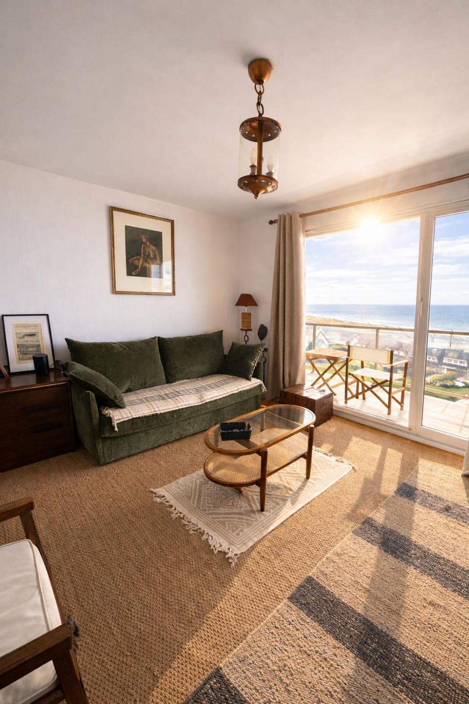 Natural landscape, View (from property/room), Balcony/Terrace, Living room, Seating area, Sea view