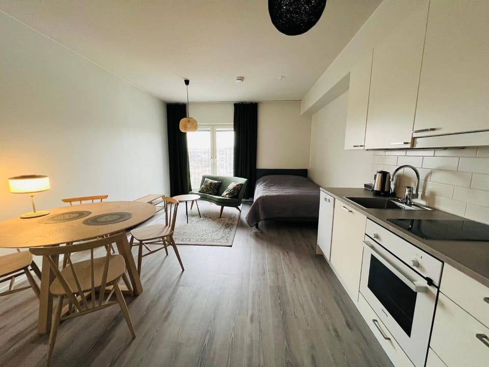 Kitchen or kitchenette, Photo of the whole room, Seating area, Dining area, oven