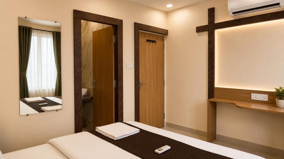 Bed, Bathroom, Bedroom, air conditioner