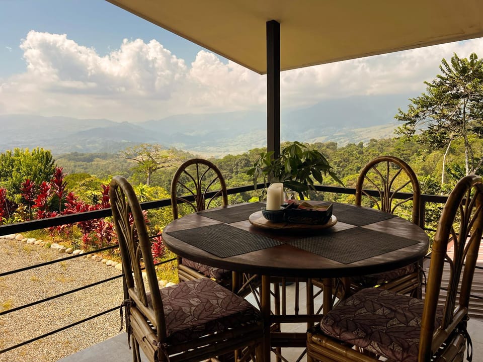 Day, Natural landscape, View (from property/room), Balcony/Terrace, Dining area, Mountain view