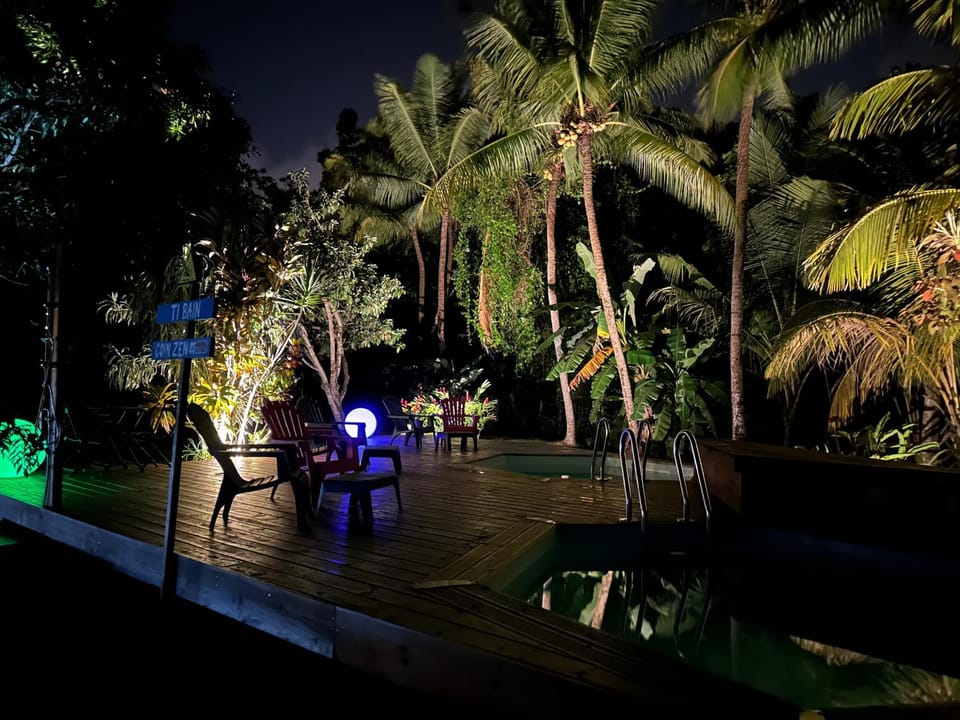 Night, Pool view, Swimming pool