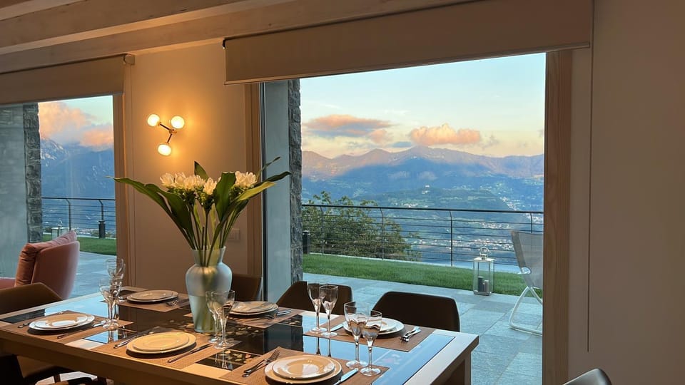 Natural landscape, Dining area, Lake view, Mountain view