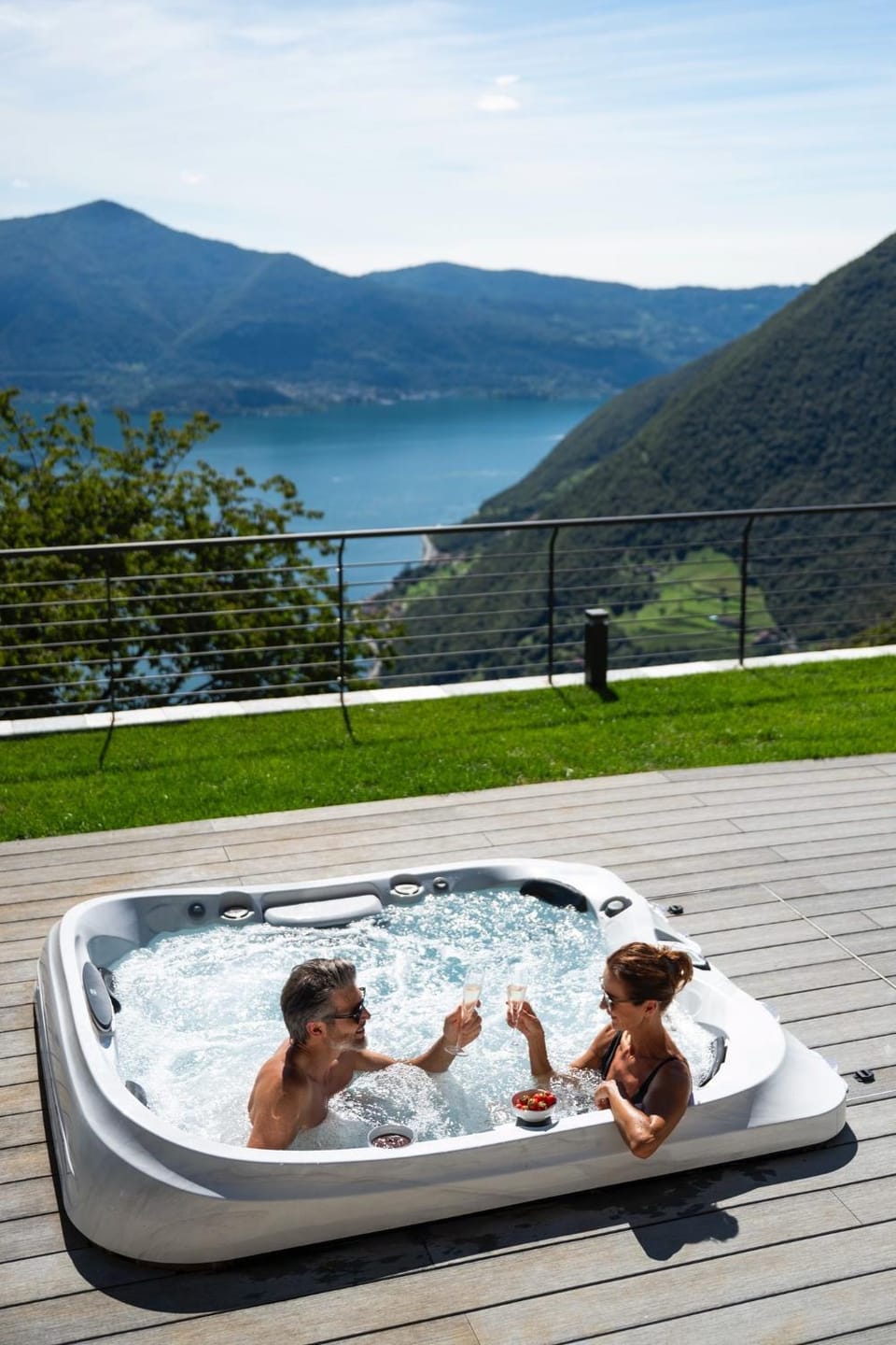 People, Natural landscape, Hot Tub, Lake view, Mountain view, Open Air Bath
