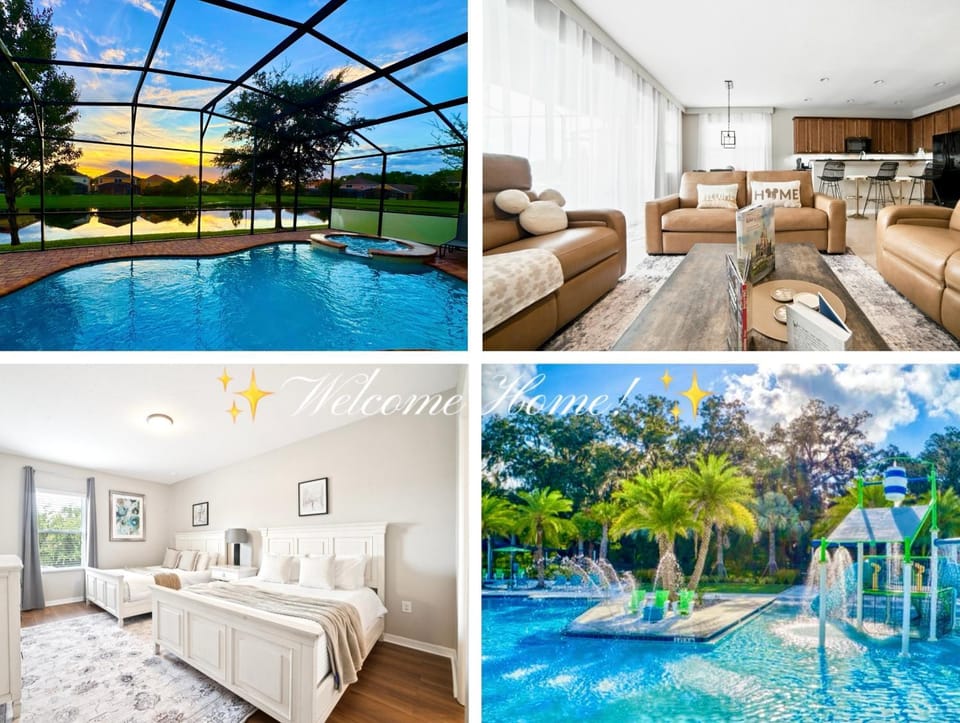 Bed, Kitchen or kitchenette, Living room, Spa and wellness centre/facilities, Photo of the whole room, Seating area, Dining area, Bedroom, Lake view, Lake view, Pool view, Swimming pool, Sunset