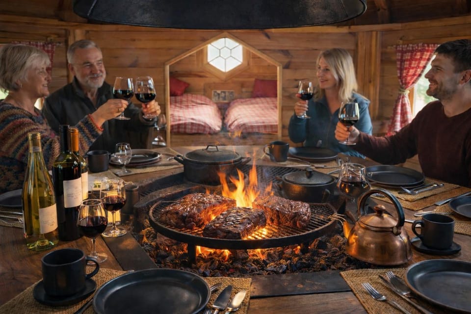 Nuit insolite, repas autour du feu piscine sauna jaccuzi Luxury tent in Vosges