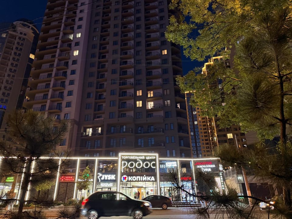 Property building, Night, City view, Location, Parking