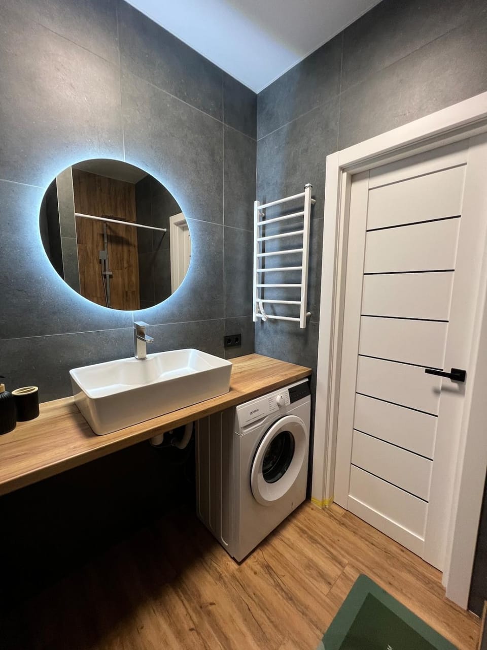 Bathroom, washing machine, dryer